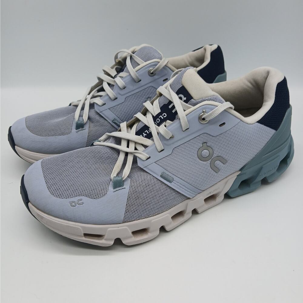 On Running Men's Light Gray, Cream & Blue Sneakers